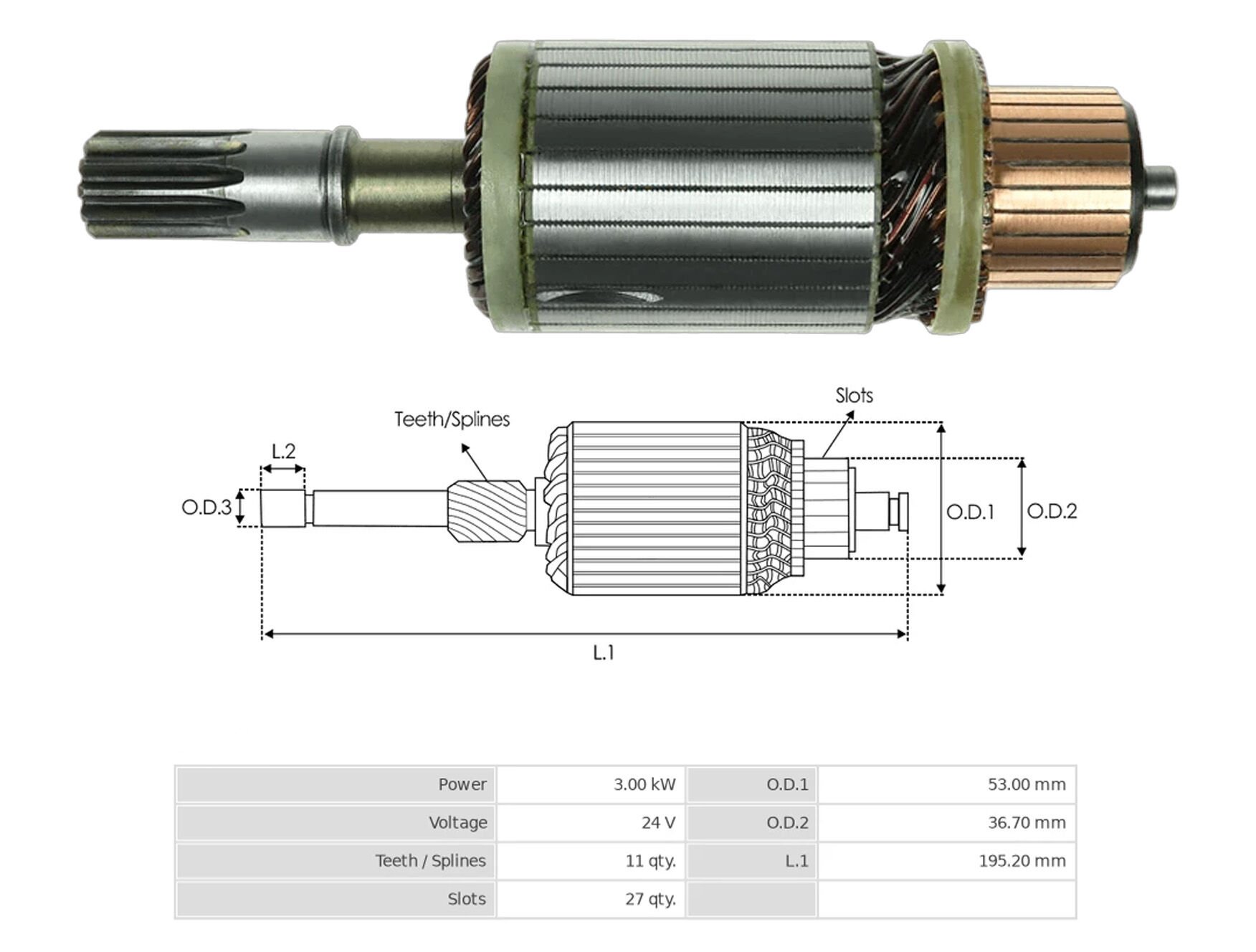 UMK 1087 - MARŞ KOLLEKTÖRÜ 24V 11 DİŞ