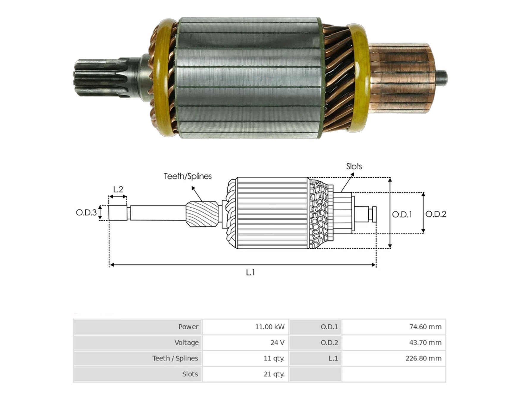 UMK 1092 - MARŞ KOLLEKTÖRÜ 24V 11 DİŞ