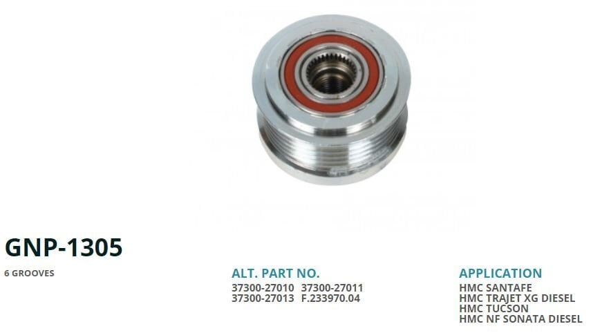 ALTERNATOR KASNAK HYUNDAI SANTA FE / TUCSON 6 KANAL