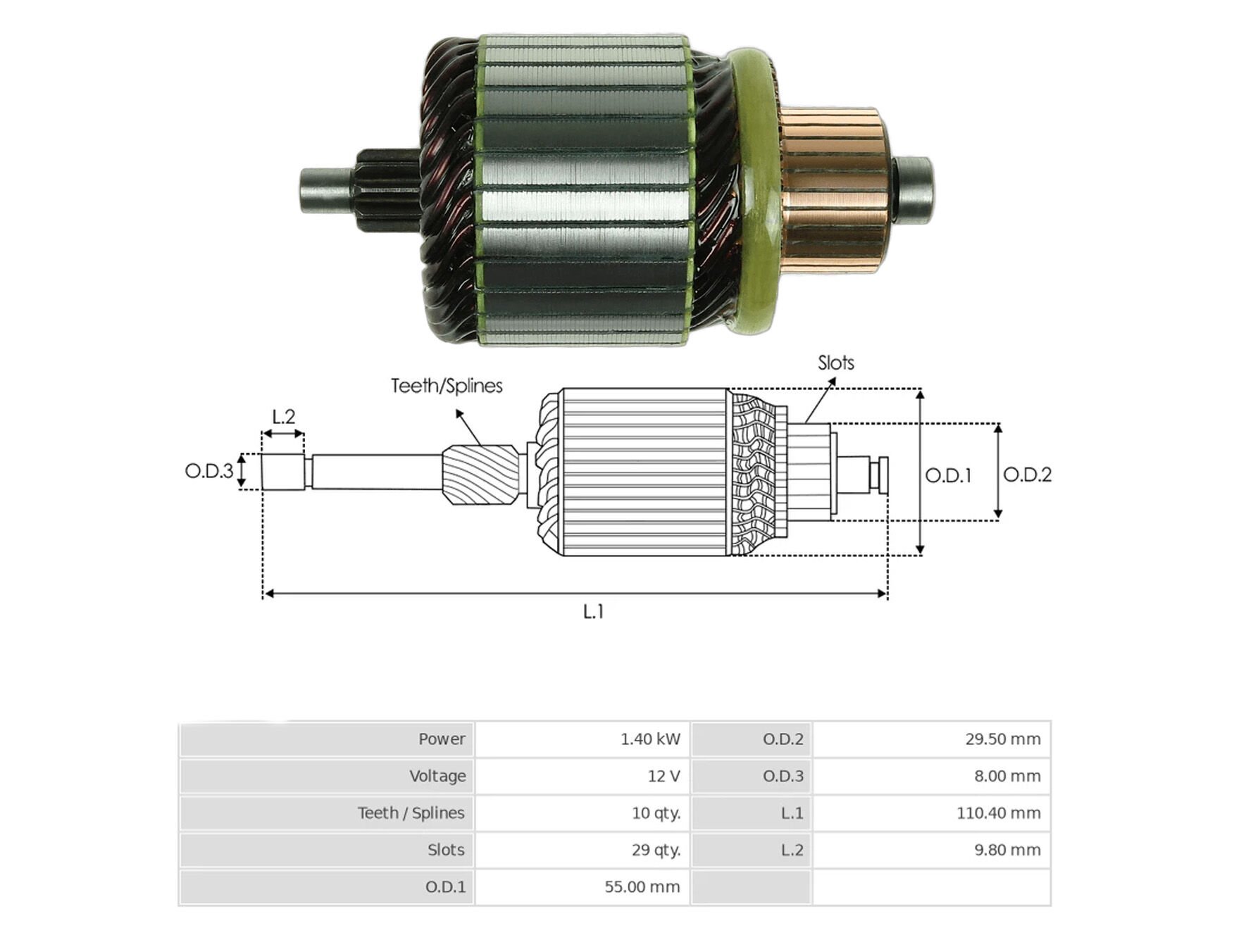 UMK 1152 - MARŞ KOLLEKTÖRÜ 12V 10 DİŞ