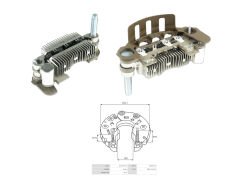 ALTERNATOR DIOT TABLASI MITSUBISHI L300 YENI MODEL - GALANT / MAZDA 626 85MM (6 DIOT) M8