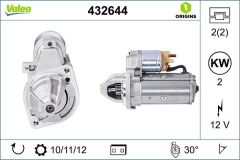 VALEO 432644 - MARŞ MOTORU 12V 2,0 KW 11 DİŞ