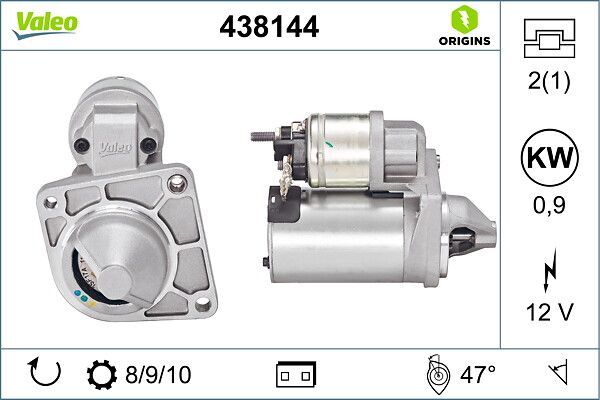 VALEO 438144 - MARŞ MOTORU 12V 0,9 KW 10 DİŞ