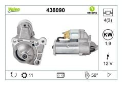 VALEO 438090 - MARŞ MOTORU 12V 1,9 KW 11 DİŞ