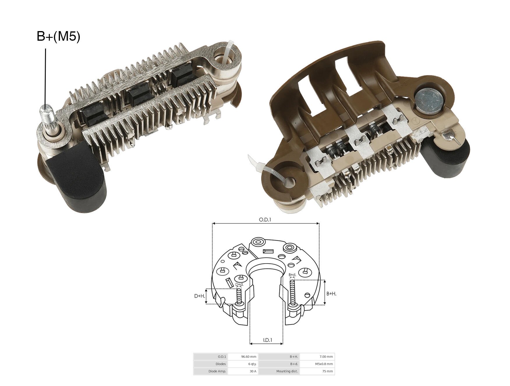 ALTERNATOR DIOT TABLASI 75MM MAZDA 323 / NISSAN / MERCURY