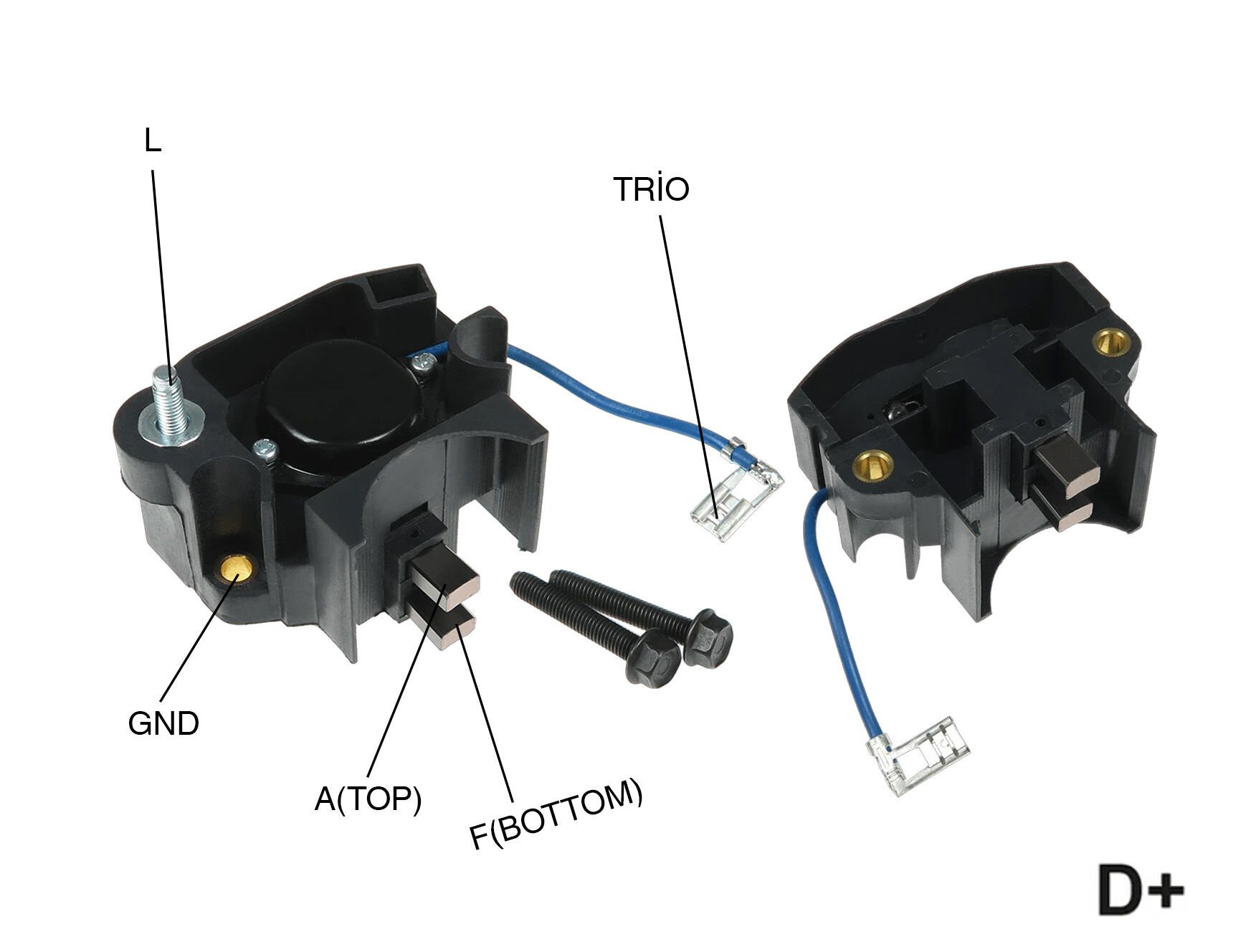 ALTERNATOR KONJEKTOR 12V CITROEN / PEUGEOT 605 / RENAULT 19 TEK CIVATA + TEK KABLO