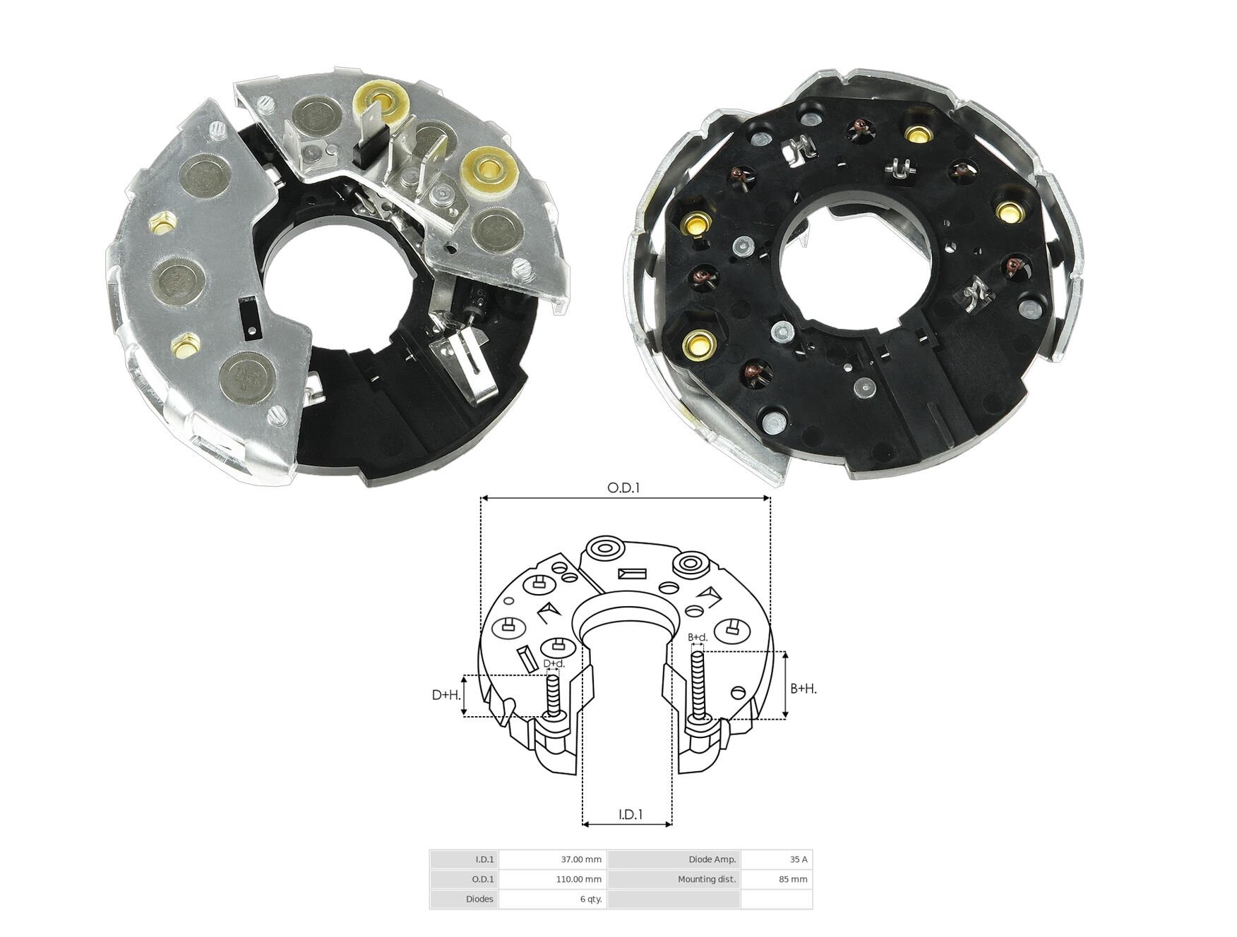 ALTERNATOR DIOT TABLASI 90MM OPEL / VOLKSWAGEN / PEUGEOT / JOHNDEERE CIVATALI