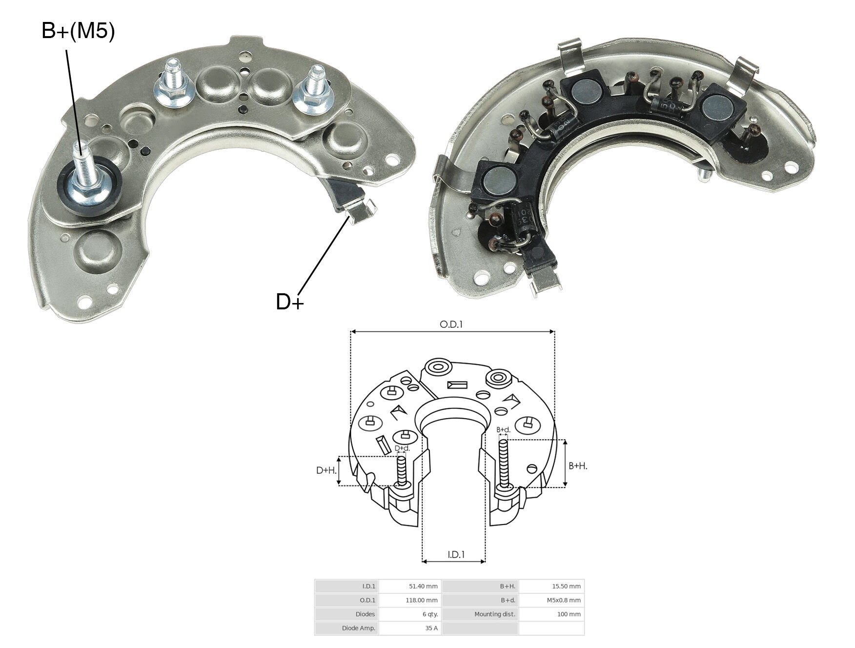 ALTERNATOR DIOT TABLASI KIA / MAZDA / SUBARU / NISSAN STANZA / PATROL 118MM