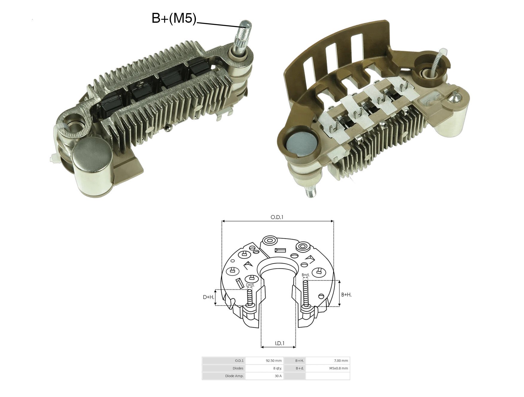 ALTERNATOR DIOT TABLASI MITSUBISHI COLT - LANCER - GALANT / MAZDA 323 (90-96) 75MM