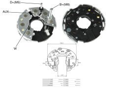 ALTERNATOR DIOT TABLASI DEV FATIH / MAN / VOLVO (2 FIS+2 CIVATA+DEVIR SAAT CIKISLI) 114MM