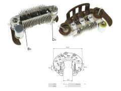 ALTERNATOR DIOT TABLASI HYUNDAI EXCELL - ACCENT / MITSUBISHI COLT / LANCER 65MM