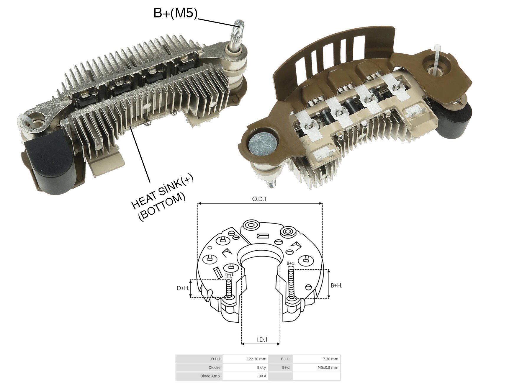 ALTERNATOR DIOT TABLASI MAZDA 626 / 323 2,0I 98 MODEL 100MM