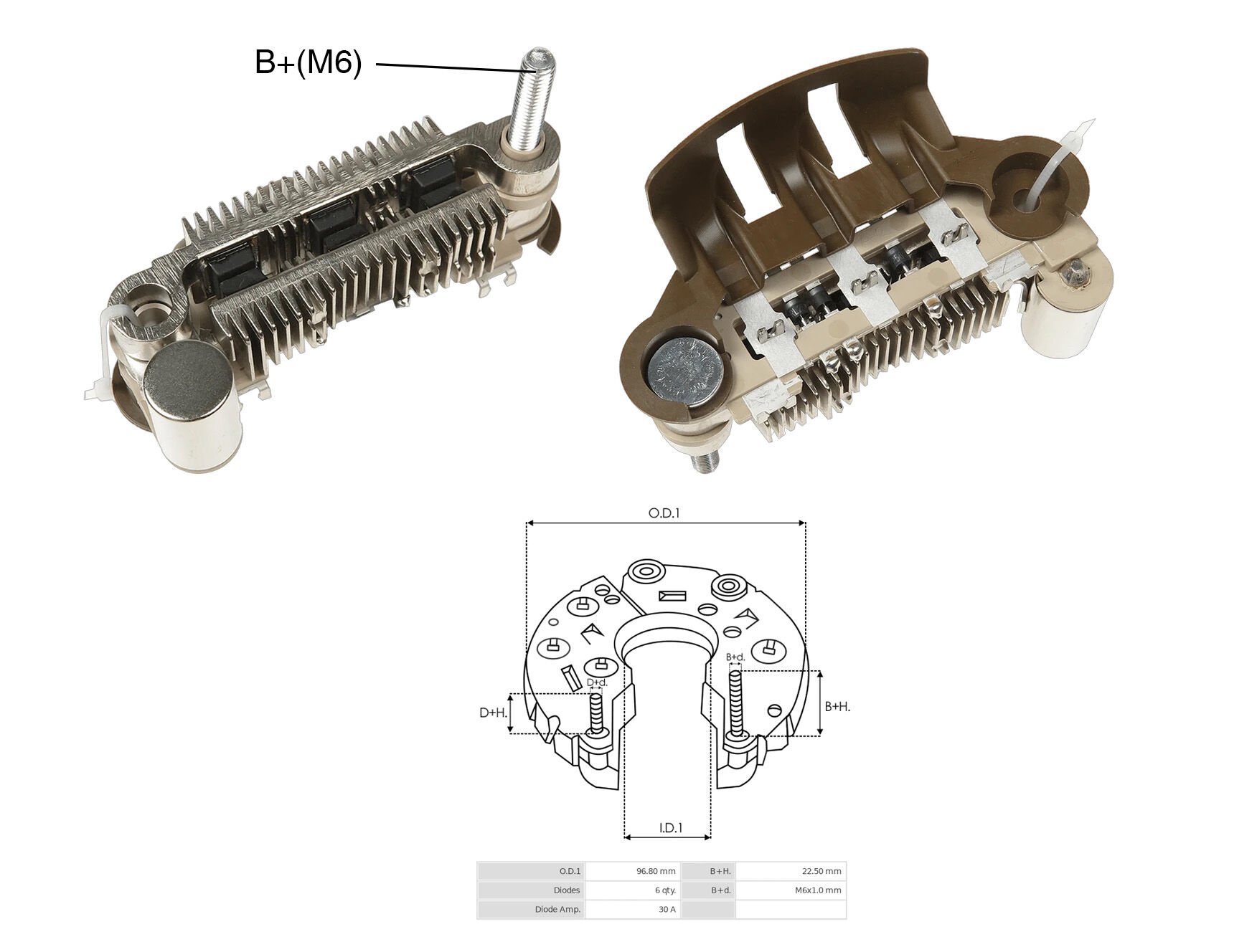 URM 10HV - ALTERNATÖR DİOT TABLASI