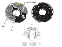 ALTERNATOR DIOT TABLASI MERCEDES / AUDI / BMW / OPEL 2 FIS+CIVATA (DEVIR SAATI CIKISSIZ) E.M. 114MM