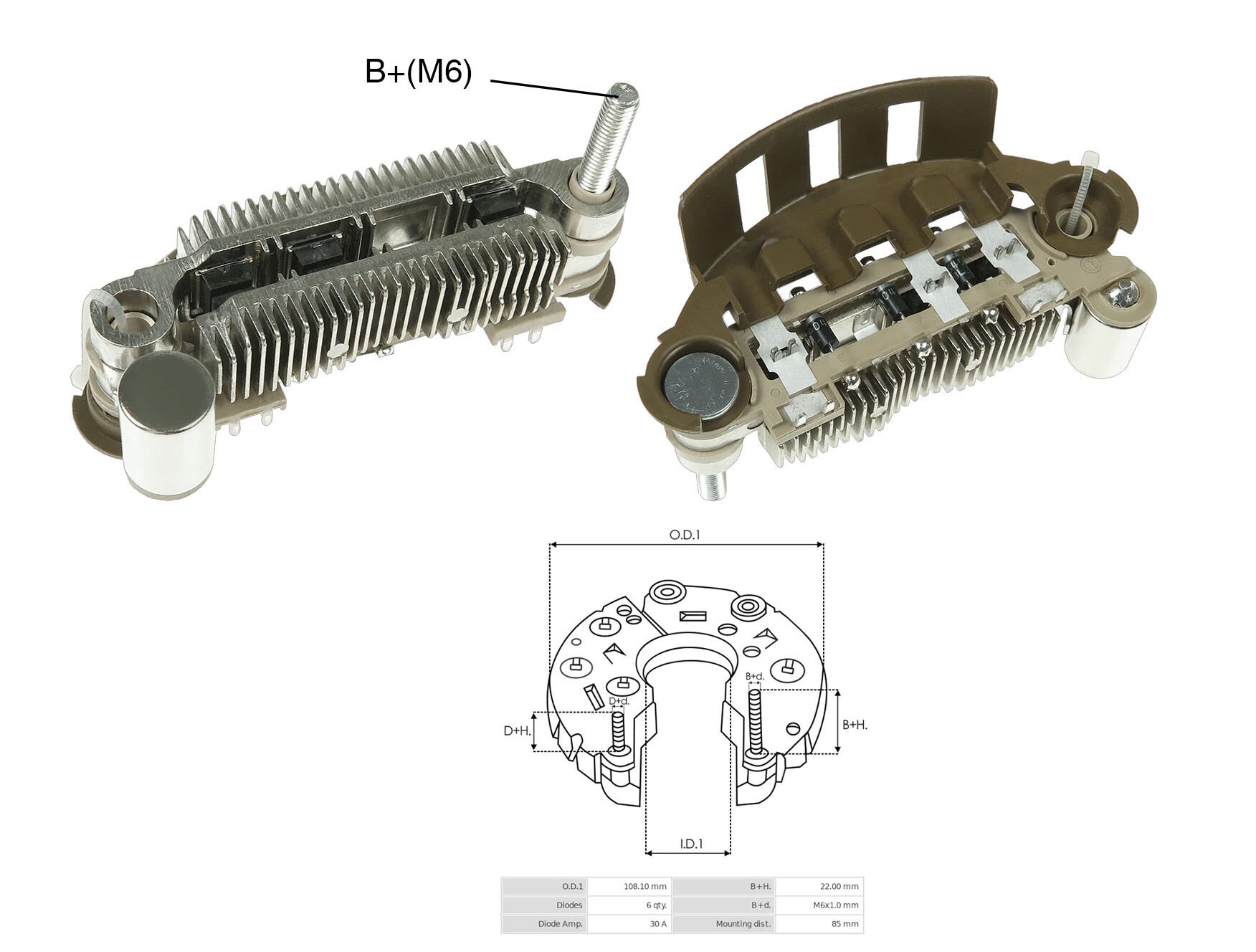 ALTERNATOR DIOT TABLASI MAZDA 626 / FORD USA 85MM