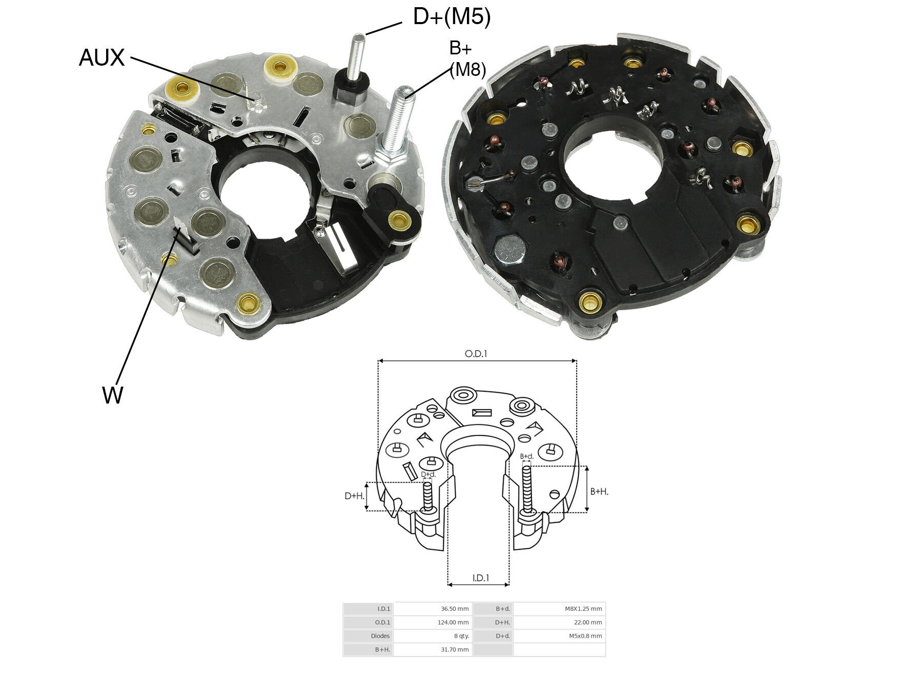 ALTERNATOR DIOT TABLASI AUDI / VOLKSWAGEN / MERCEDES (2 CIVATALI) 120MM