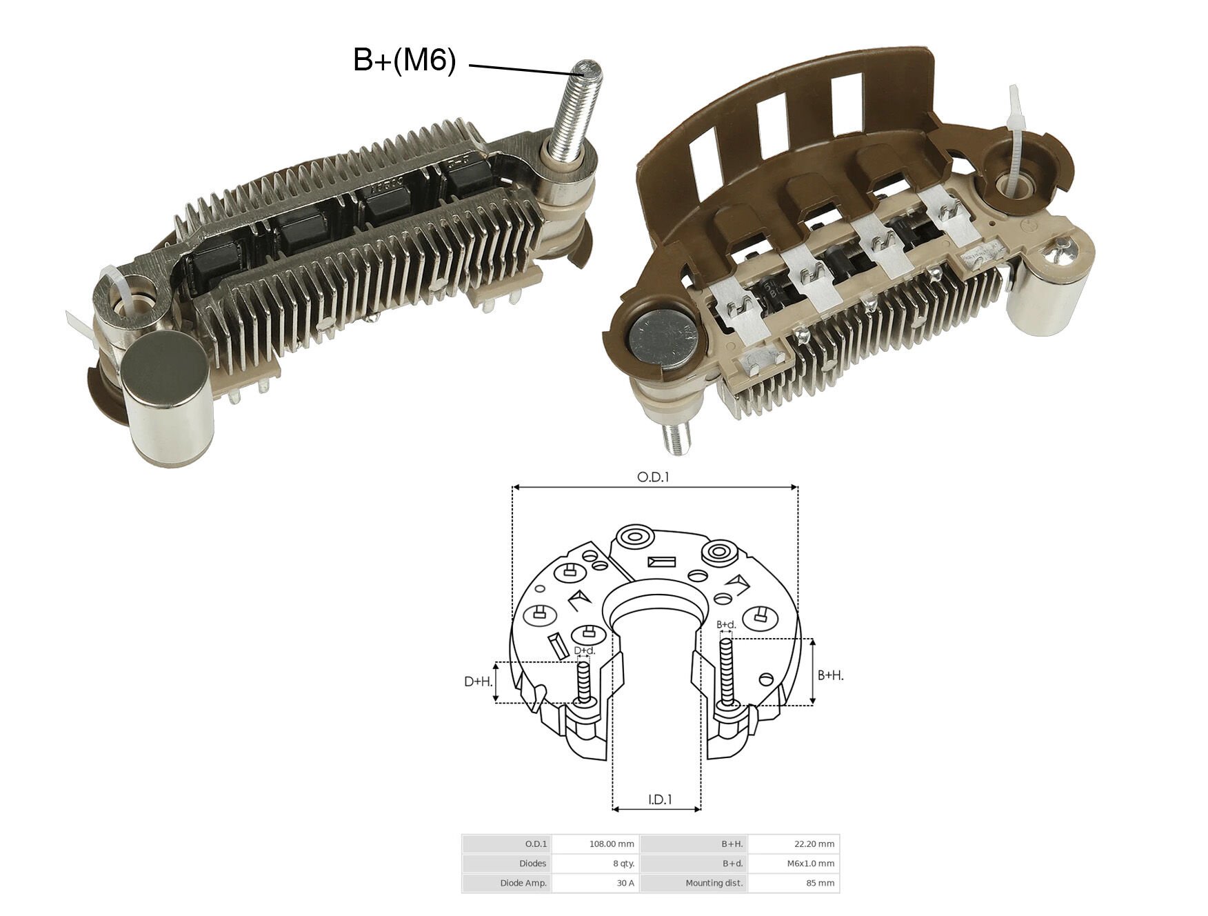 ALTERNATOR DIOT TABLASI HYUNDAI SONATA / DODGE 85MM