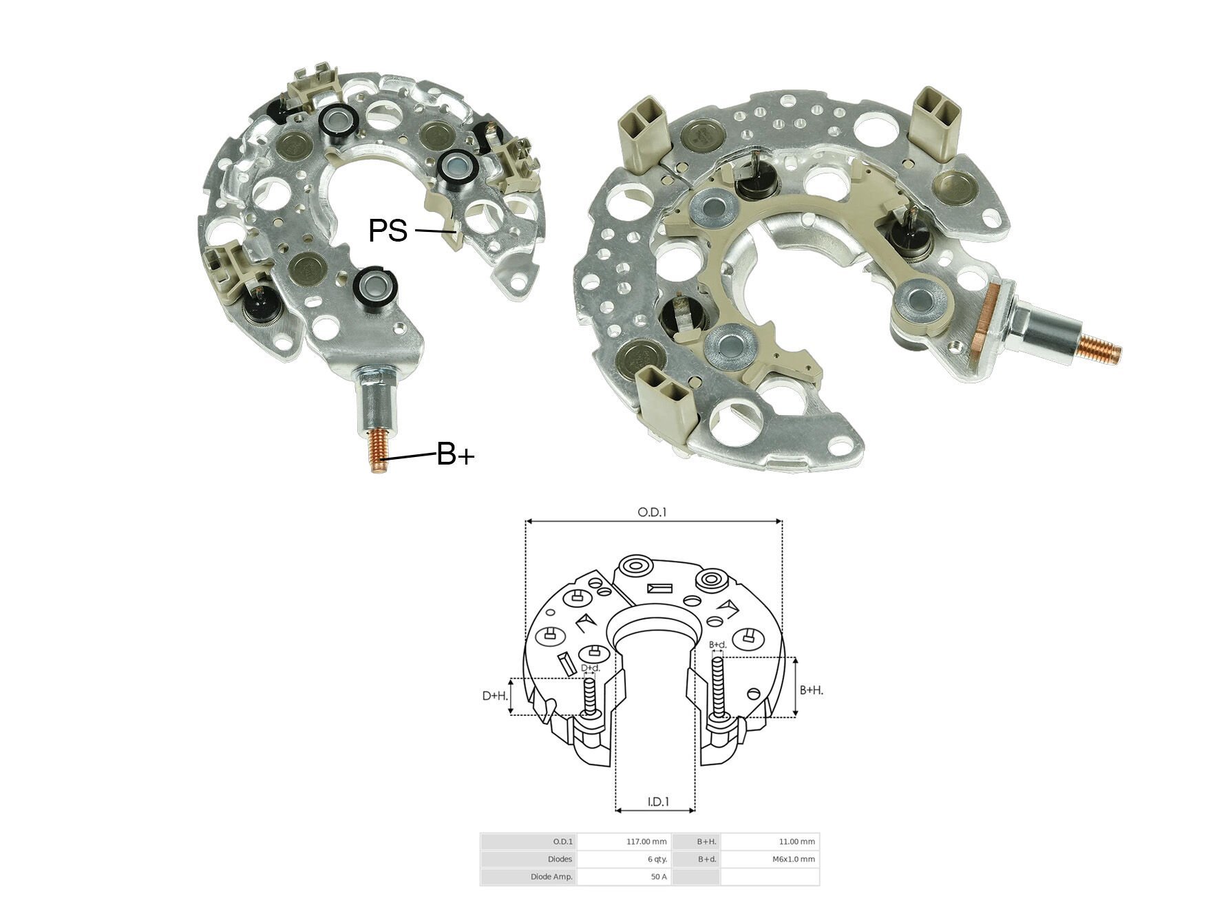 ALTERNATOR DIOT TABLASI HONDA ACURA Y.M. 117MM