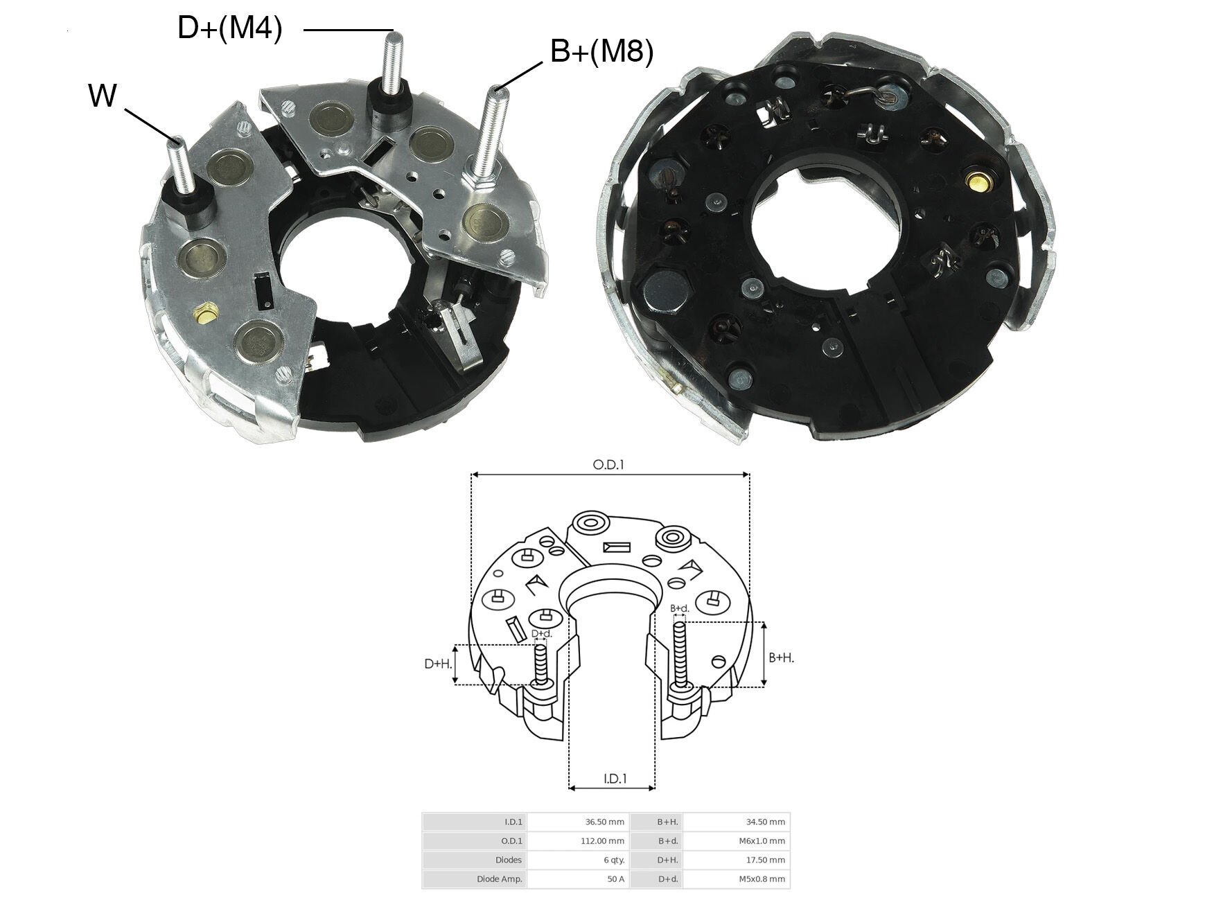 ALTERNATOR DIOT TABLASI OPEL 3 CIVATALI 114MM