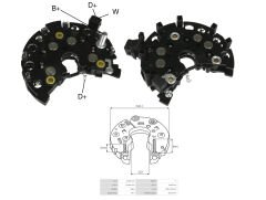 ALTERNATOR DIOT TABLASI AUDI A3 1.6 - 1.8 / VOLKSWAGEN GOLF 1.8 / VOLKSWAGEN T4 1.9 TD. 122MM