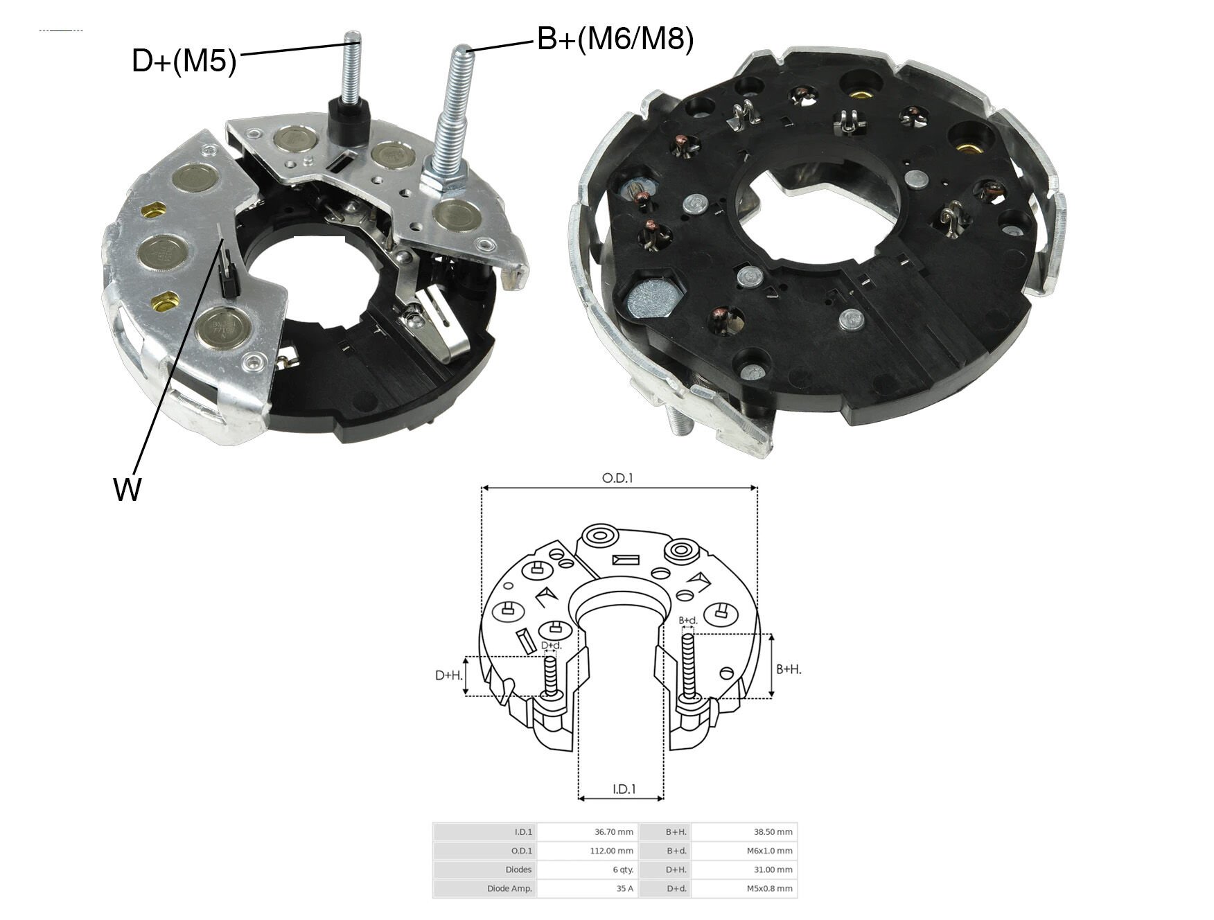ALTERNATOR DIOT TABLASI GM OPEL VECTRA A 1.7D / DEV FATIH DEVIR SAATI CIKISLI 114MM