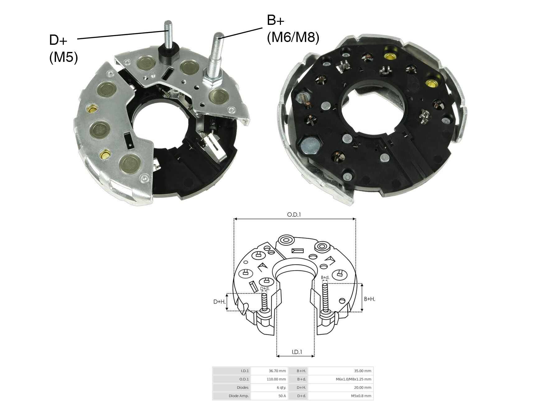 ALTERNATOR DIOT TABLASI GM OPEL ASTRA 1.2 / VECTRA A 1.8-2.0 - KADETTE 1.2 114MM