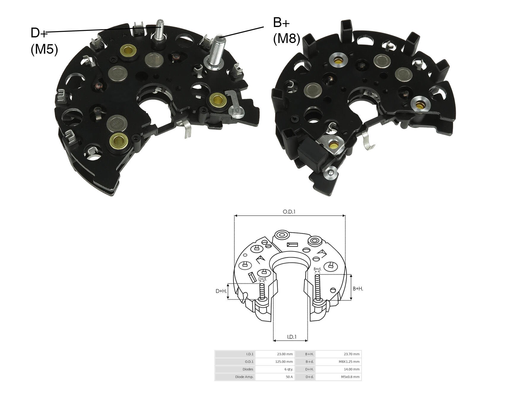 ALTERNATOR DIOT TABLASI OPEL VECTRA / MERCEDES VITO / SPRINTER 124MM