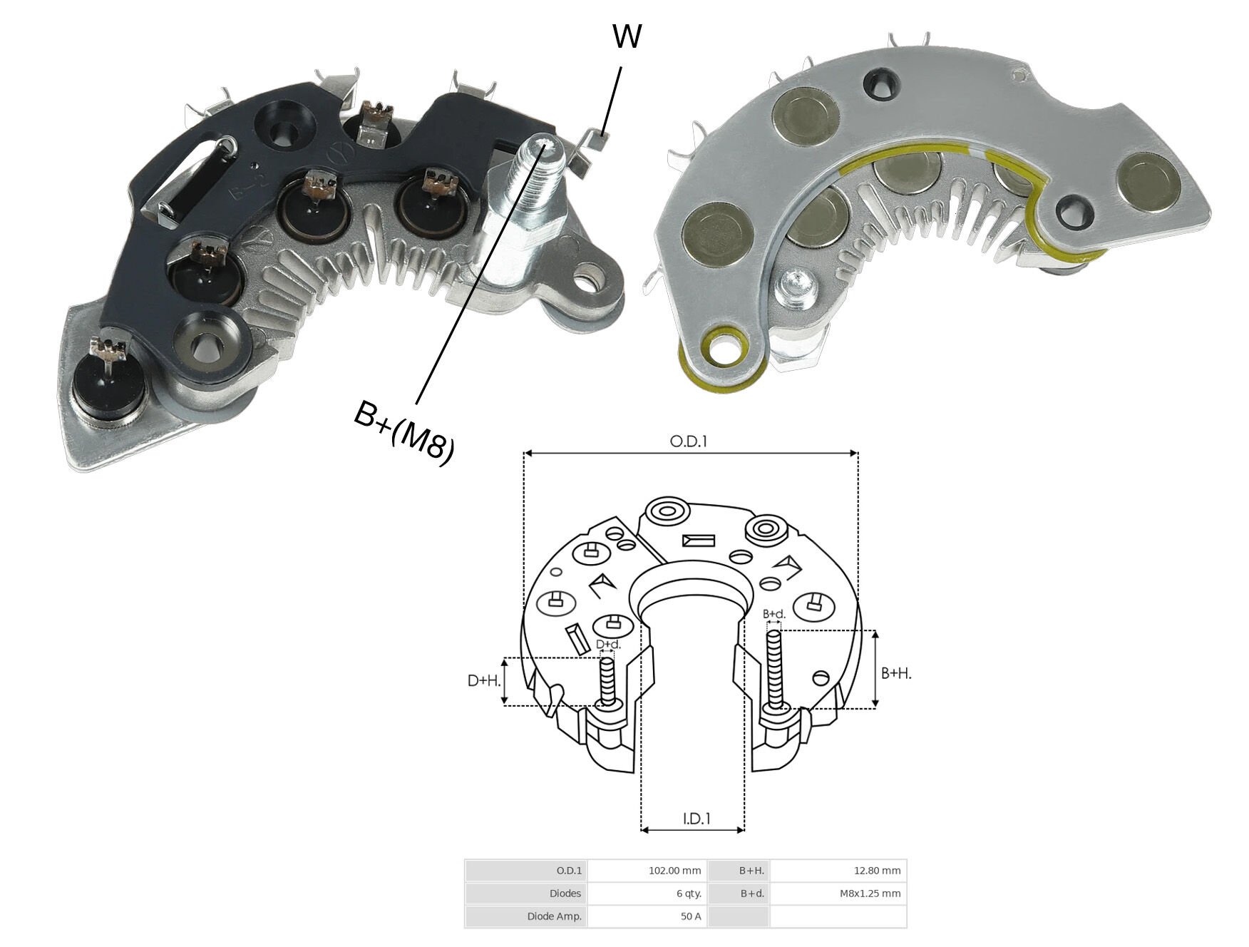 ALTERNATOR DIOT TABLASI OPEL OMEGA / RENAULT CLIO / TWINGO / JEEP CHEROKEE