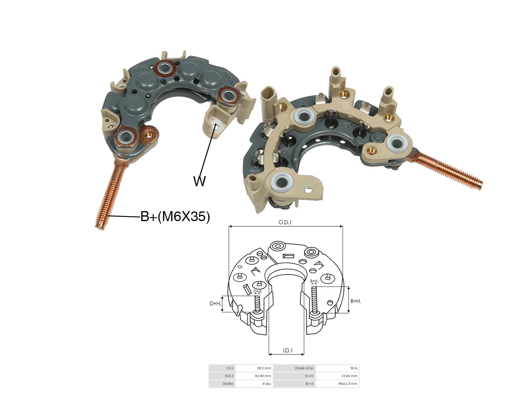 ALTERNATOR DIOT TABLASI TOYOTA FORKLIFT / JOHN DEERE / KOMATSU 83MM