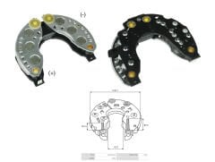 ALTERNATOR DIOT TABLASI RENAULT MASTER - TRAFFIC / VOLVO TEK FIS +/- 115MM