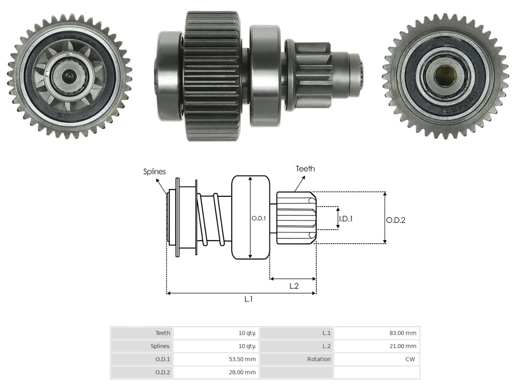 UMD 5423 - MARŞ DİŞLİSİ 10 DİŞ